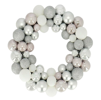 28521813 Венец ф34см сребърни коледни топки нечупливи