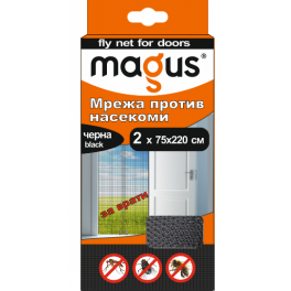 Мрежа насекоми 1.4x2.2м за врата черна MAGUS