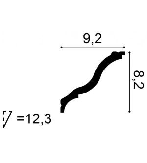 Корниз стиропорен CB503N 8.2x9.2x200см