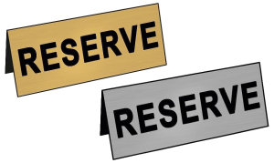 Табелка RESERVE месинг