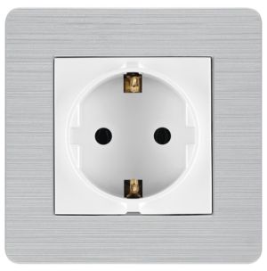 23412517  NILSON  СЕЛЕН Контакт единичен бял+сива рамка